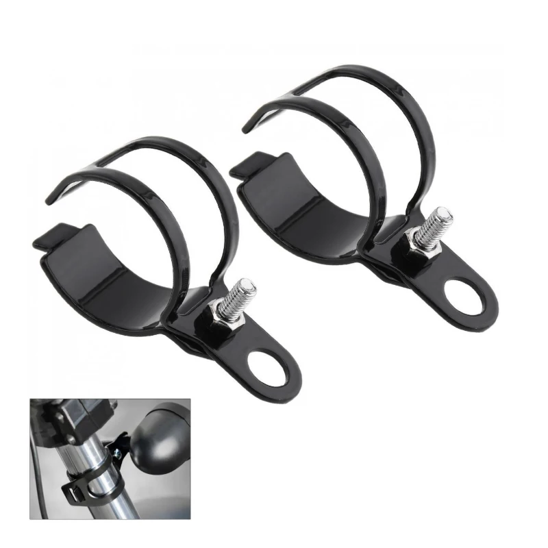 2PCS 27-36mm 프론트 포크 클램프 좌우 오토바이 방향 지시등 마운트 고정 브래킷 개조 자전거 오토바이 액세서리