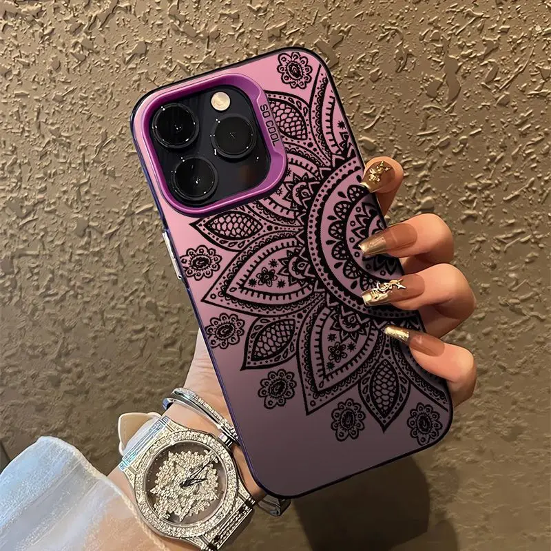 Y2K Original Totem Flowers Matte Shockproof Phone Case