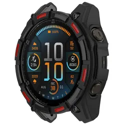 Premium Silicone Protective Case for Smart Watches - Durable and Stylish Cover (Red black)