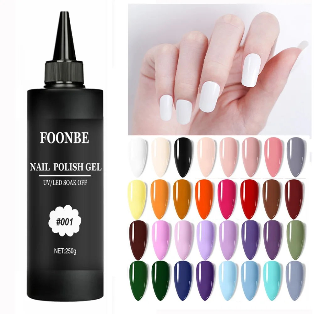 250g White Gel Nail Polish Semipermanent Varnish Uv Color Nail Glue