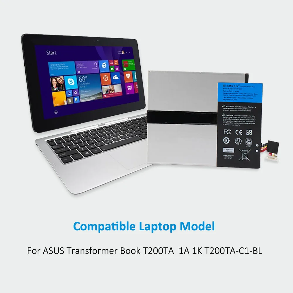Kingsener C21n1334 Bateria do Portátil para Asus Transformador Livro T200ta T200ta1a T200ta-1k T200ta-1r 200ta-c1-bl Tablet pc 7.6v 38wh - Imagem 5