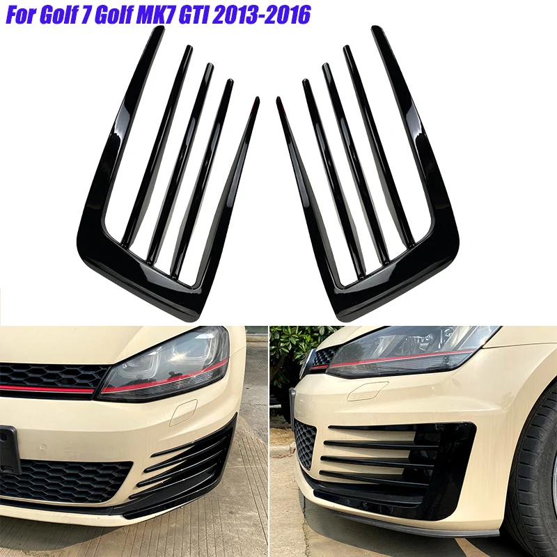 

Car Accessories Front Wind Knife Bumper Fog Light Grille Cover Trim Sticker For VW Volkswagen Golf 7 MK7 GTI 2013 2014 2015 2016