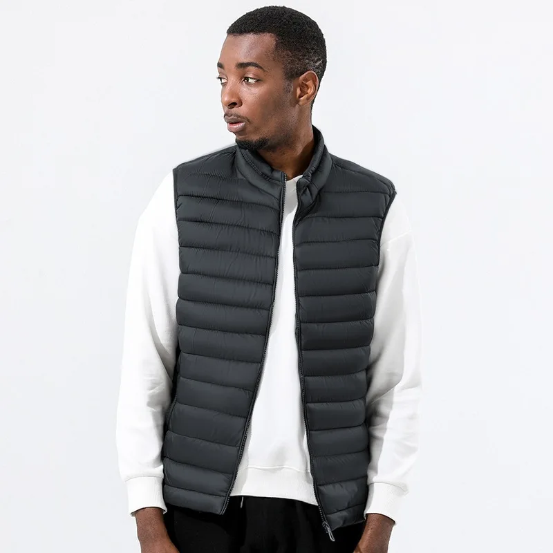 

Men's Casual Vest 2022 Winter European And American New Down Cotton Vest Large Stand Collar Sleeveless Warm Waistcoat
