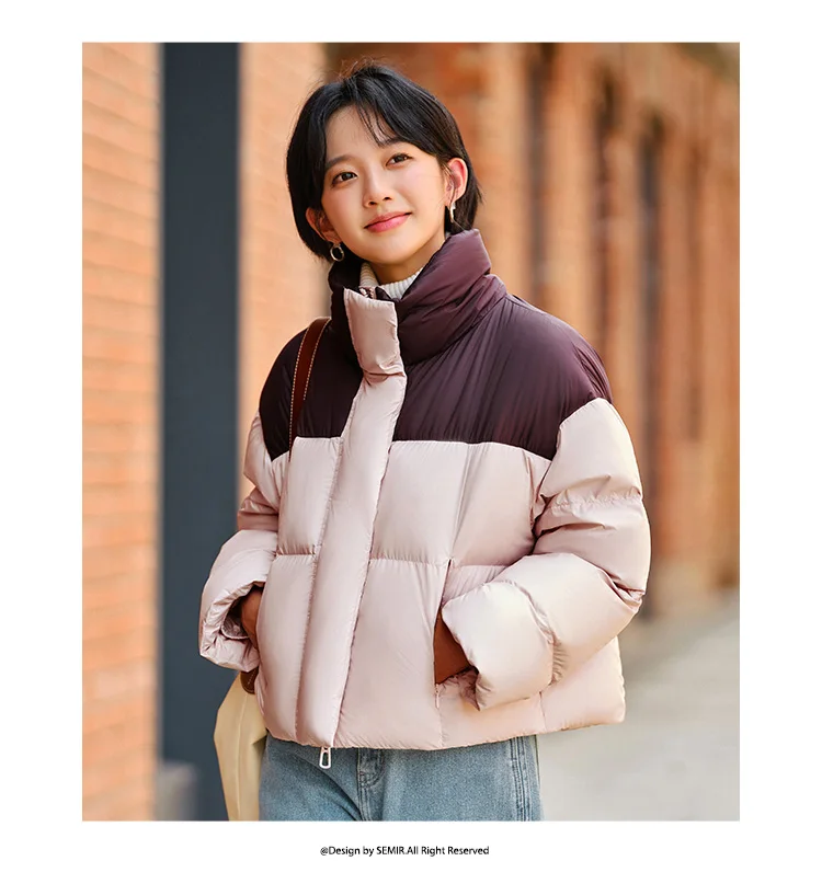Down Jacket Women Waterproof Loose Simple New Winter Stand-Up Collar Outerwear Down Jacket