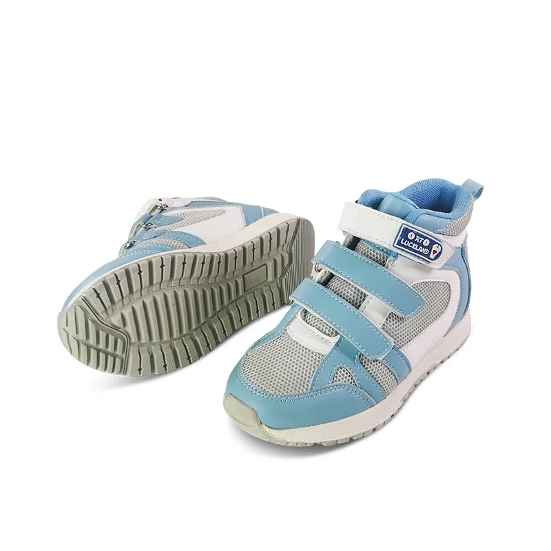 Ortoluckland Kid Boys Orthopedic Shoes For Children Baby Toddler Sneakers Luxury Brands Blue Mesh Leather Ankle Support Boots