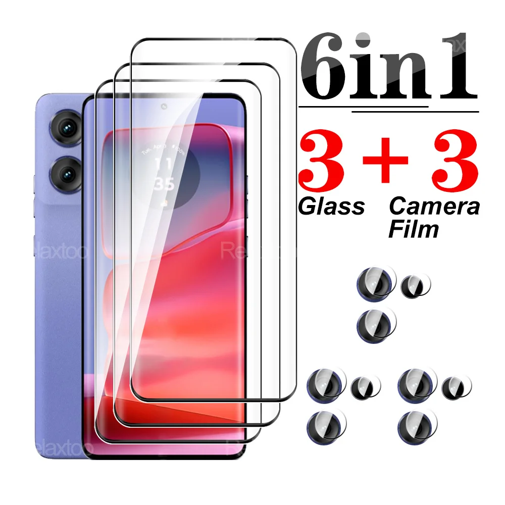6 In1 Vetro Per Fotocamera 20D Vetro Temperato Con Bordo Curvo Per Motorola Edge 50 Pro 5G 2024 Edge 50Pro 50Fusion 50Ultra Screen Protector