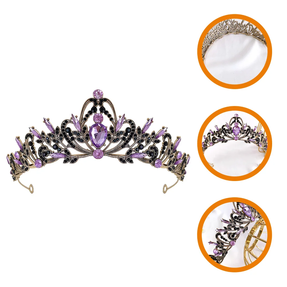 

Crown Hair Accessory Wedding The Crown Bridal Crowns Head Band Headgear Crystal Zinc Alloy The Crowns for Bride Headband Ties