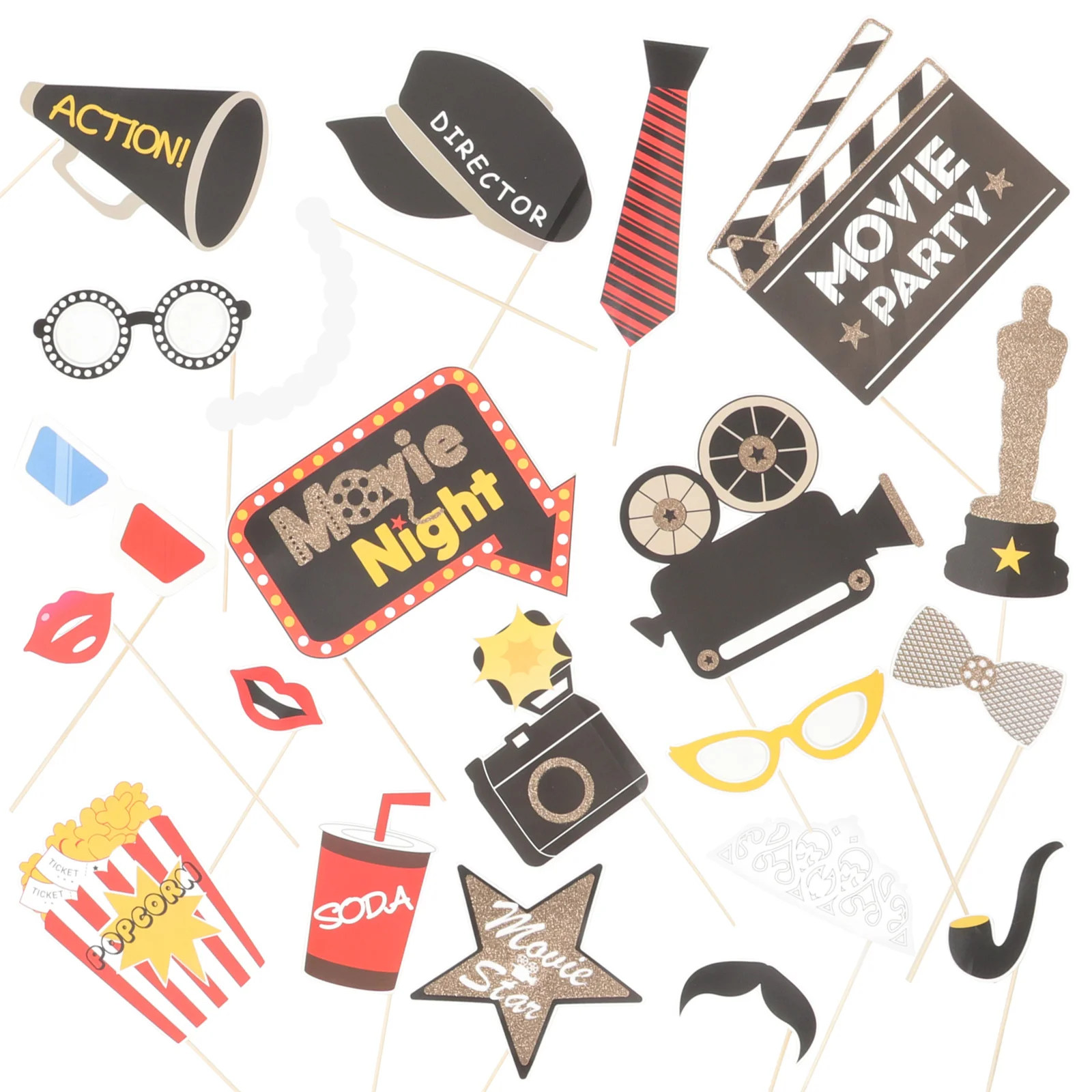 

Party Supplies Bling Decor Funny Photo Booth Props Paper Movie Theme Decoration