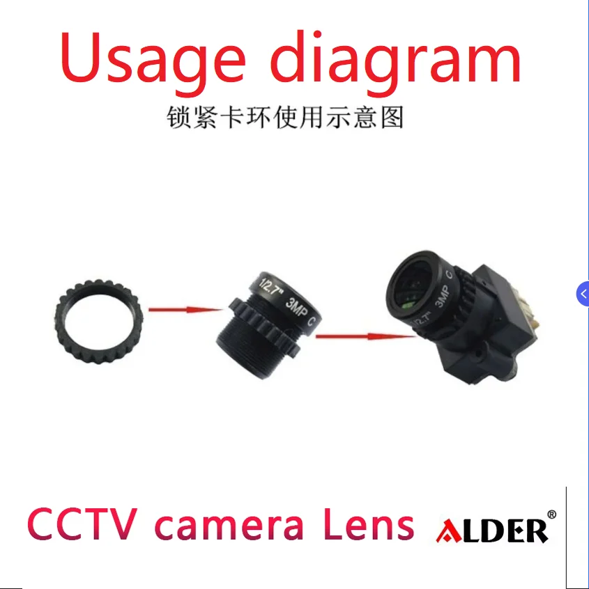 CCTV lens mount holder Fixing ring M12 lens fastening ring pressing M12*0.5 Lens accessory Fixing Nut Lock security protect lens holder