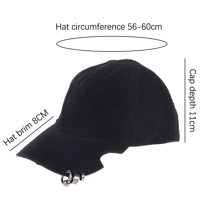 Vintage Baseball Cap With Iron Ring For Men Women Cap Duck Tongue With Missing Horns Sunscreen Baseball Cap Women Cap Duck Tongue Hat