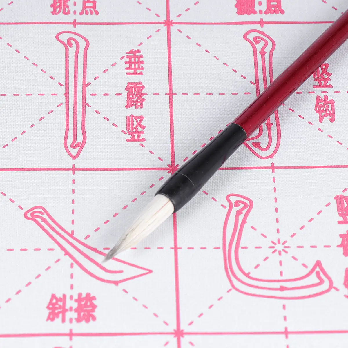 6Pcs 물 쓰기 천 재사용 가능 잉크 없음 서예 연습 매트 브러시 페인팅 연습 사물자연(四?) 서예 그리드형