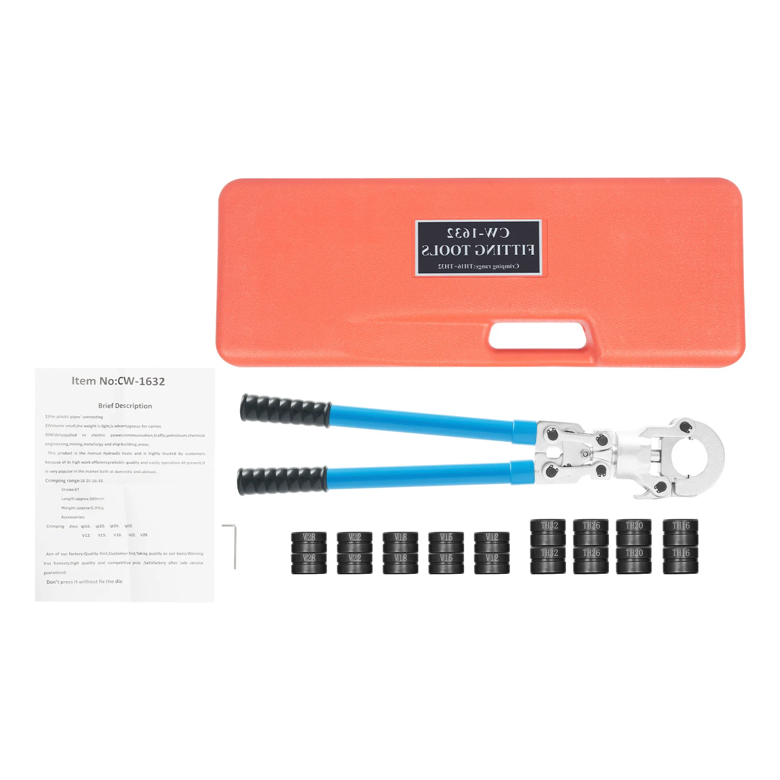   PEX Crimpzangen-Set, Rohr-Crimpzange, tragbarer Rohrschneider, Go-No-Go-Messlehre, PEX-Rohrschneidewerkzeuge für Rohre und Leitungen – Detail 12
