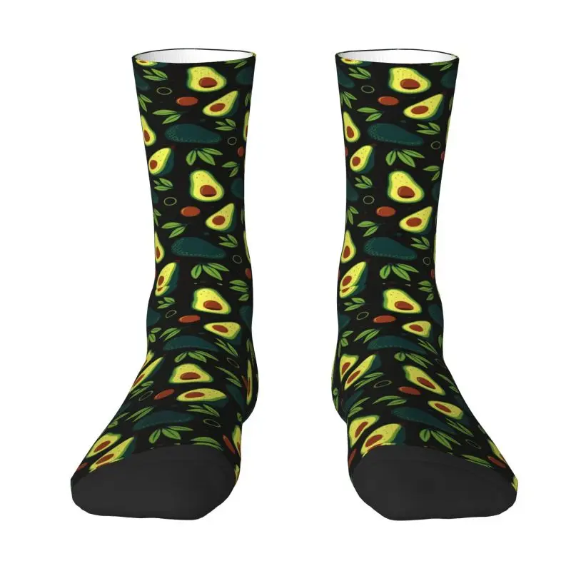 

Kawaii Mens Green Avocado Plant Fruit Pattern Dress Socks Unisex Comfortable Warm 3D Printed Crew Socks