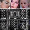Karsyngirl 1 Sheet Eye Body Face Gems Jewels Rhinestone Stickers Self Adhesive Crystal Rainbow Makeup Diamonds Face Stick Gems 1