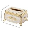 1Pcs gold storage tissue box Nordic style light luxury gilded decorative storage box suitable for living room/bathroom cabinets 6