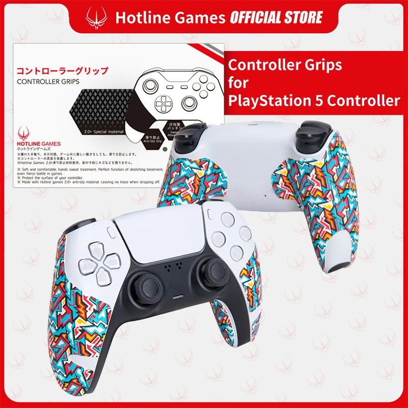 4 Pezzi Hotline Games Controller Colorato Grip Tape Per Playstation 5 / Ps5 Dualsense Controller, Antiscivolo, Traspirante