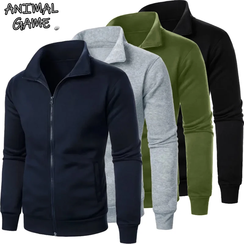 Animal Game Men's Casual Sweatshirts Jacket Man Work Coats Outdoor Sport Lightweight Long Streetwear Slim Fit Cardigan Jerseys