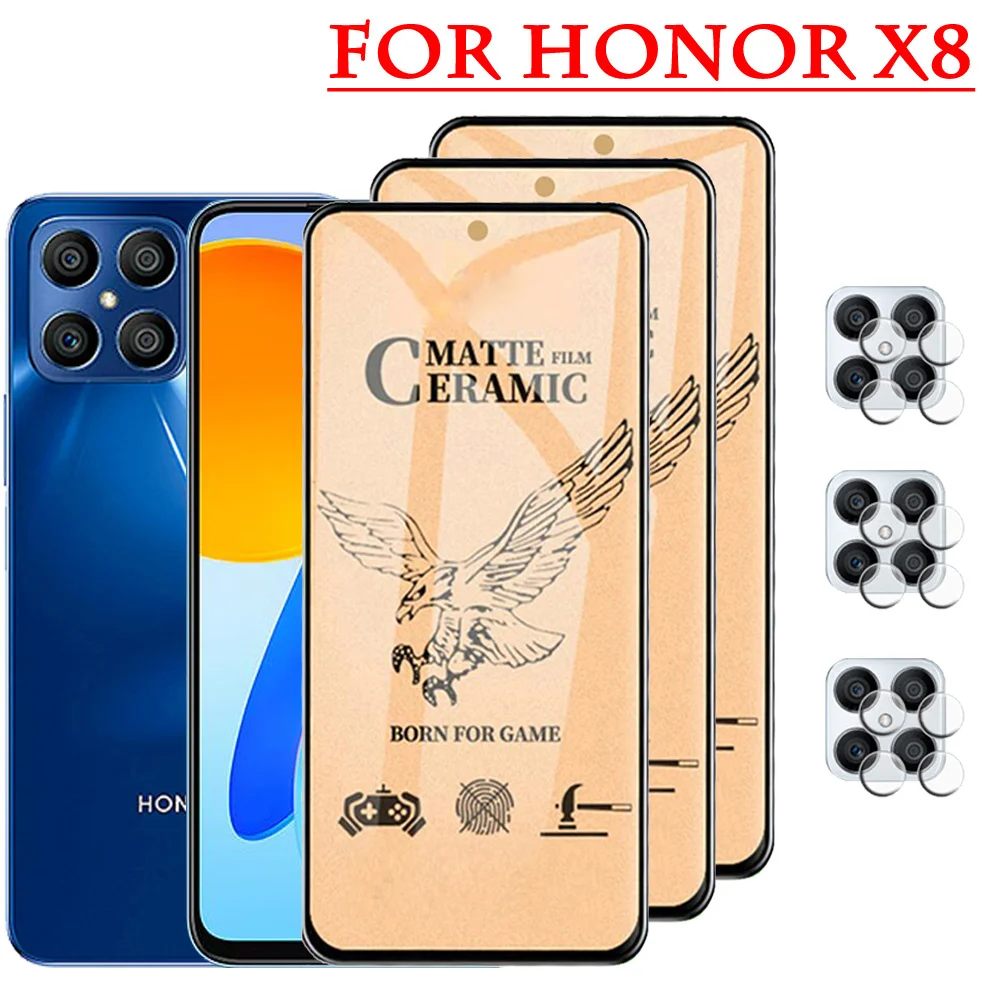 

Matte Film For Honor X8 5G Frosted Cover Film Honor X 8 Screen Protector and Camera Film Phone Accessories For Huawei Honor X8 No-Fingerprint Film Honor-X-8 Soft Protective Glass