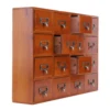 Card Catalog Cabinet with 16 Drawers Traditional Apothecary Cabinet Multifunction Rustic Wood Desk Drawer for Countertop 6