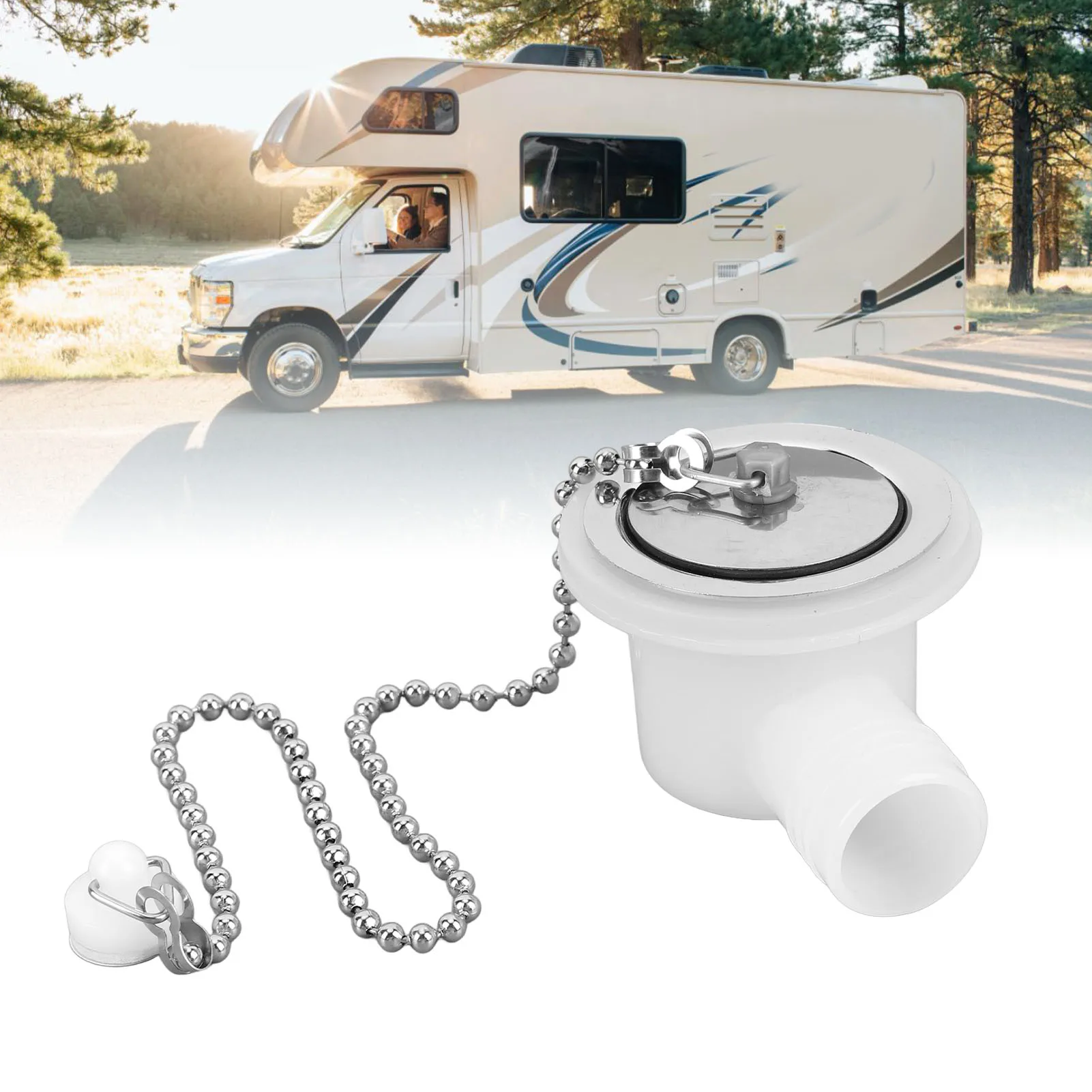 RV Sink Drain Connector Right Angle Stainless Steel Strong Sealing Space Saving Drain Pipe Hose Plug Sewer Adapter for Yacht rv sink
