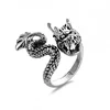 Wholesale 20pcs Dragon Rings For Men Women Punk Style Silver Color Claw Trendy Jewelry Party Gift Fashion Finger Accessories 4