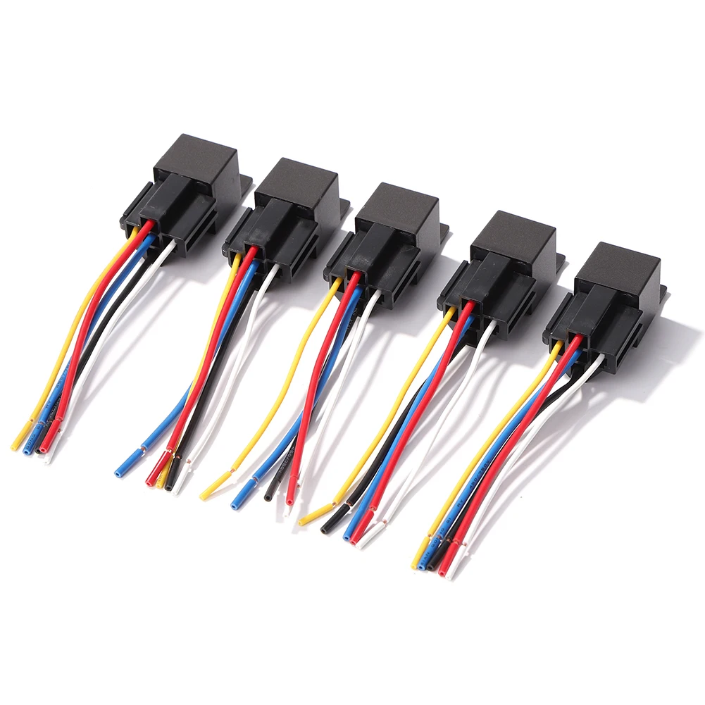 5pcs Automotive Relay 12 V/24 V Low Power Consumption Automobile Relay Replacement Parts for Car Audio System Security System