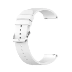 Enhanced Silicone Sports Watch Strap - Soft and Durable 22mm Band for 22MM (White)