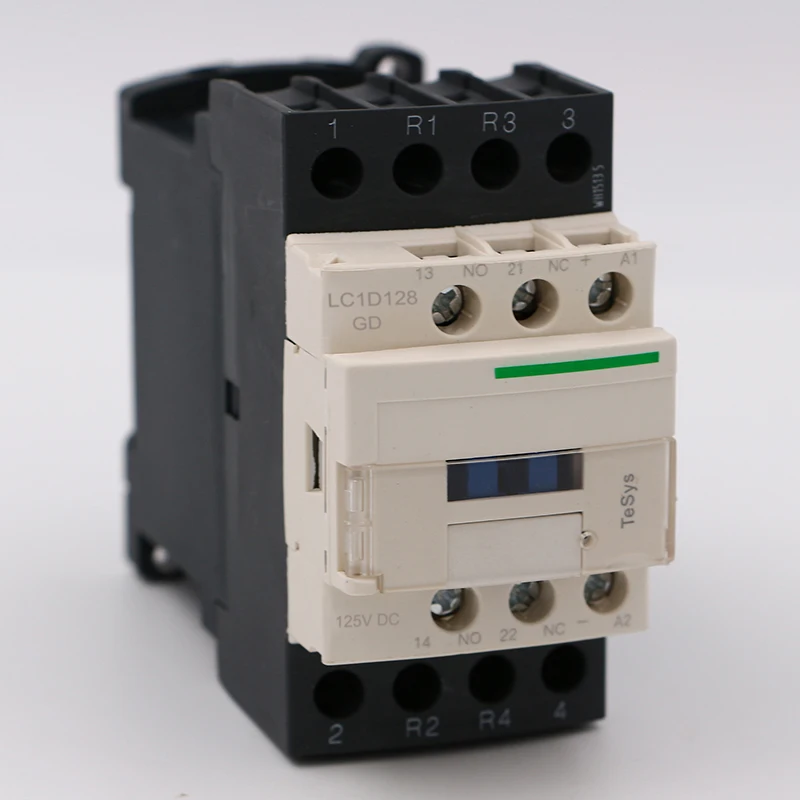 

LC1D128GD DC electric magnetic Contactor 4P 2NO+2NC LC1-D128GD 25A 125V DC coil