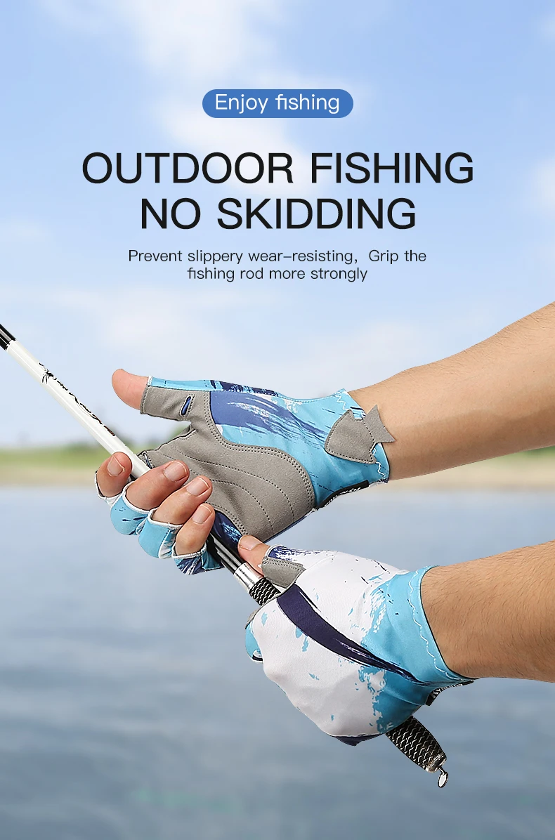 Description Picture 4 of itemOutdoor Fishing Gloves Half Finger Men Women Anti-slip UV Wear Protection Sports Boating Fish Equipment Angling Sailing Gloves