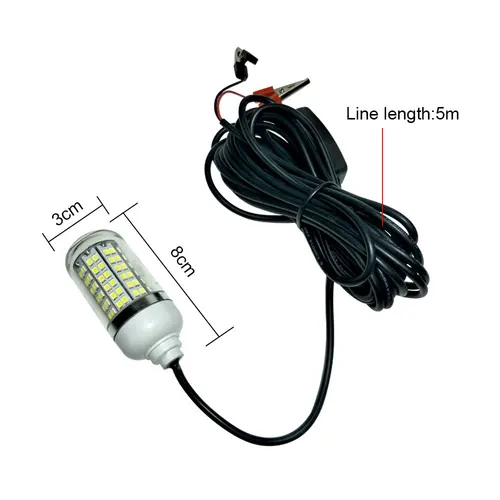 LED 낚시용 루어 어군 탐지기 램프, 12V, 100W, IP68, 108 led 2835SMD, 새우, 오징어 크릴, 4 색 수중 조명 5
