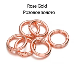Set of 5 Metal O Ring Clasps and Hooks for DIY Projects and Accessories (Rose Gold)