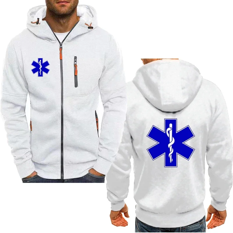 

Branded hoodies EMT Emergency Ambulance 2024 Men's Hoodies Sweatshirt New Spring Autumn Outdoor cotton Hooded Jackets Coat