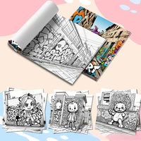 Street Graffiti: A Bold and Simple Creative Coloring Book Featuring Animated Characters and Cute Cartoon Houses 2