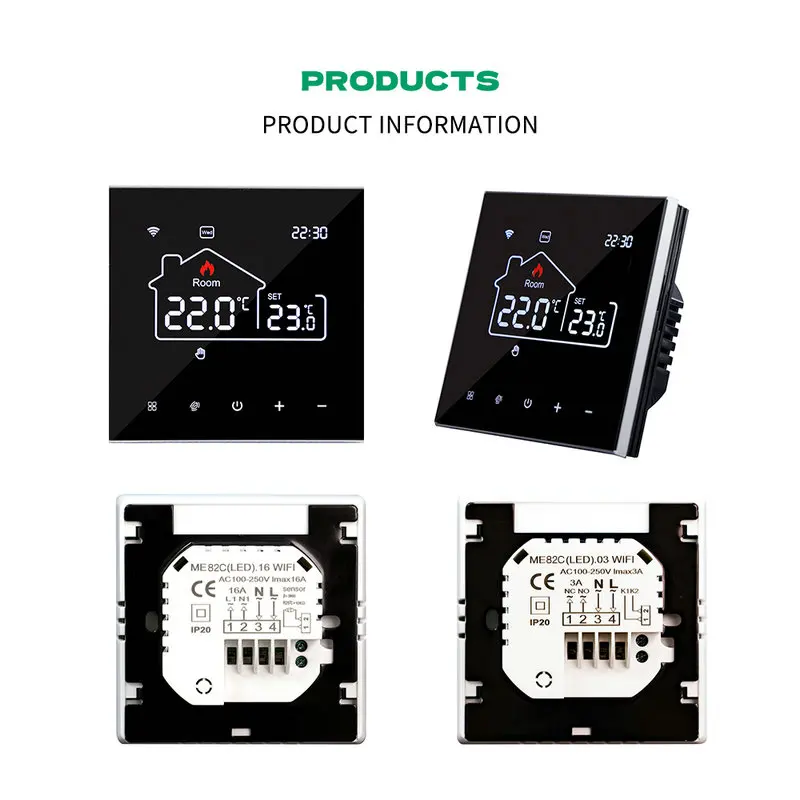 Tuya Wifi Warm Floor Electric Smart Thermostat 220V For Underfloor Heating Temperature Controller Alexa Google Home