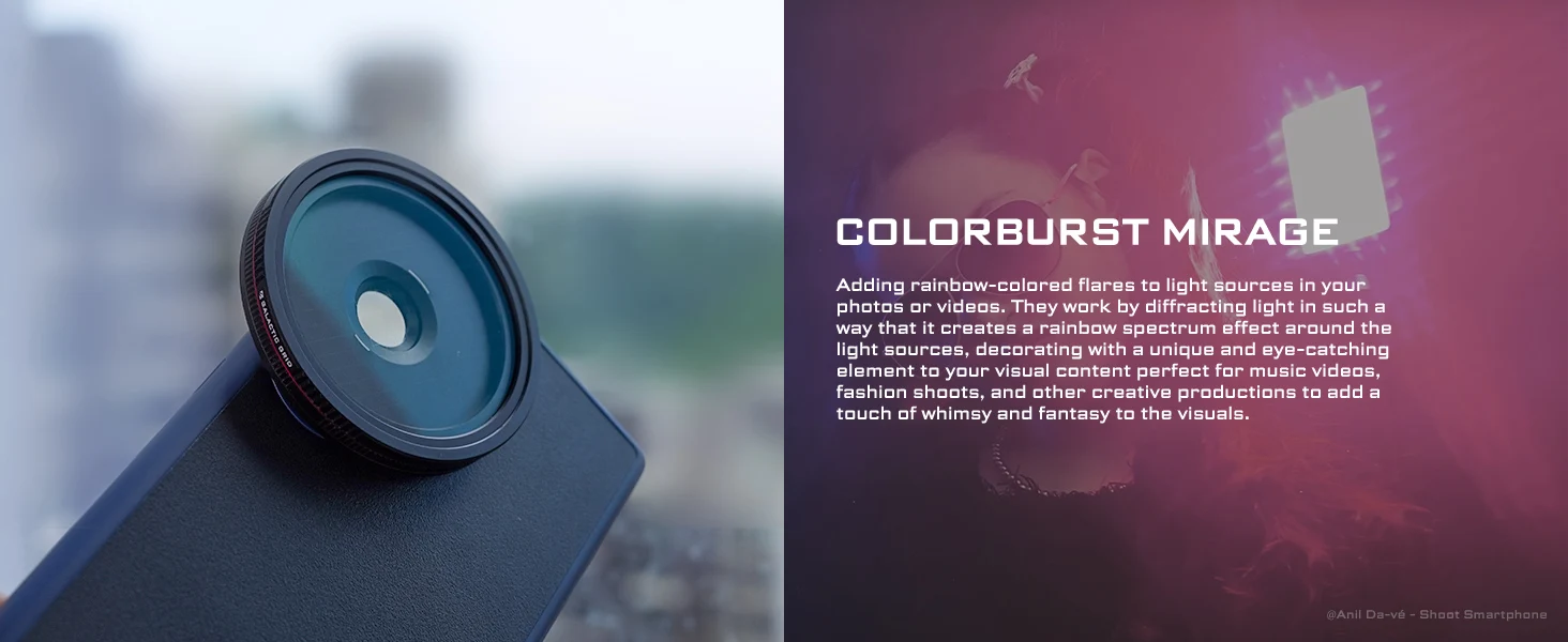 Burst Mirage, Kaleidoscope, Galatic Grid Filters Compatible with Samsung Galaxy