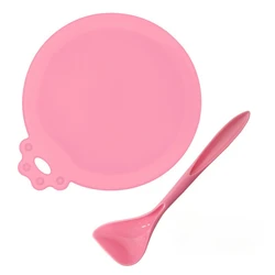 Reusable Silicone Pet Food Can Covers with Spoon - Set of 2 (Pink)