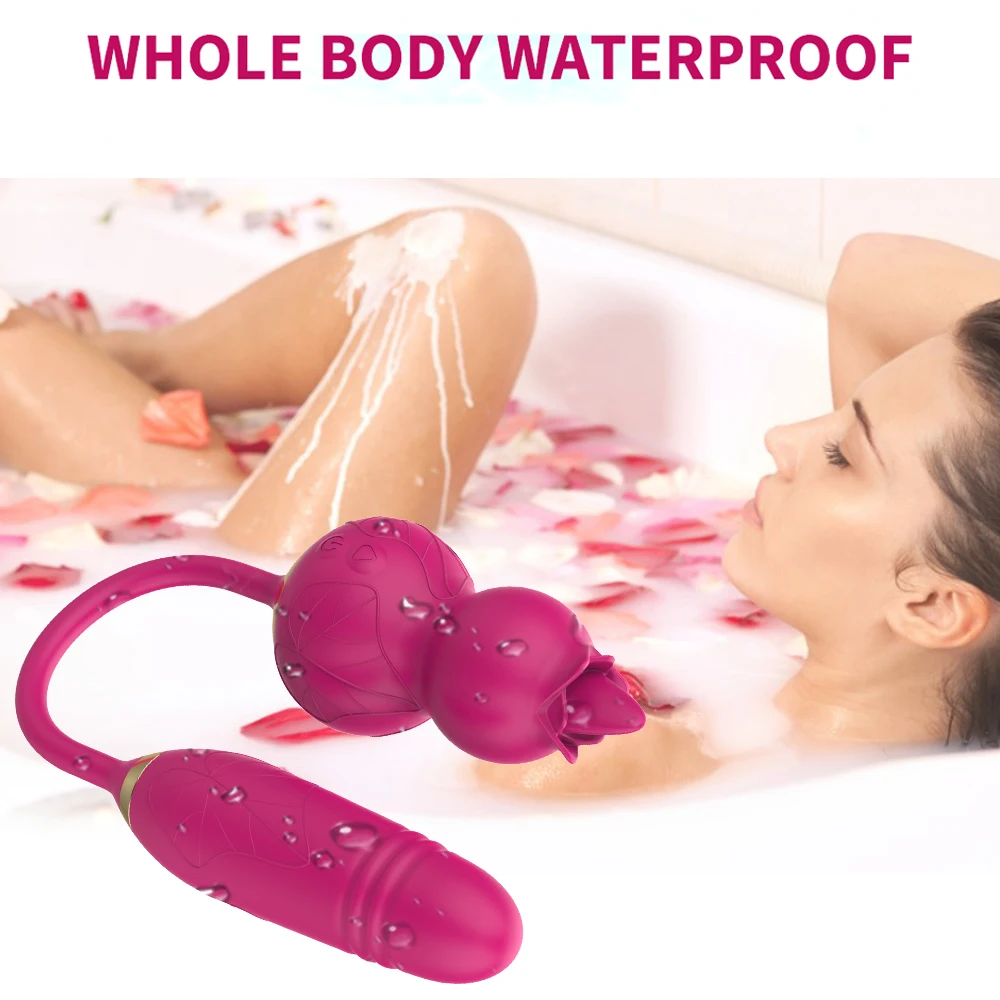 Thrusting Tongue Licking Dildo Vibrator 2 In 1 Vibrating Egg Clit_voghion.com