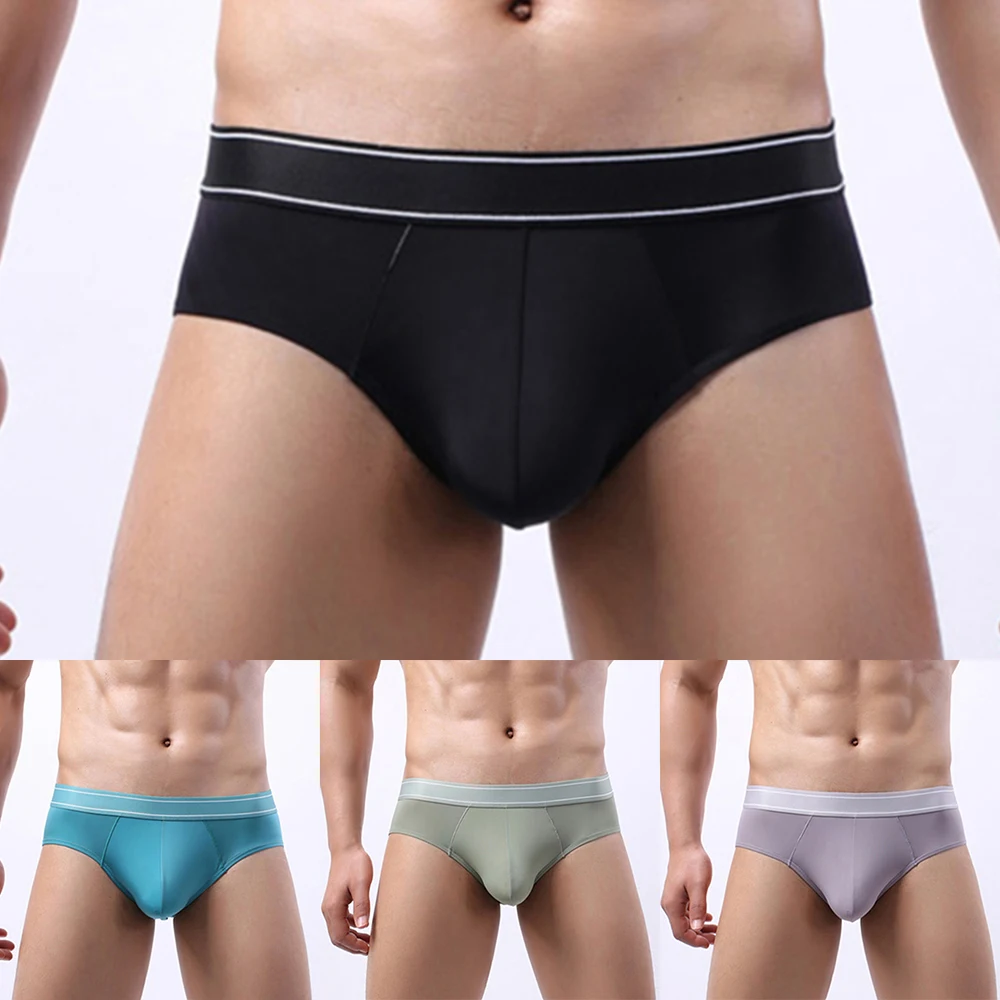 

Hot Mens Ice Silk Briefs Underwear Bulge Convex Pouch Underpants Low Waist Boxers Trunks Men's Erotic Lingerie Sissy Panties