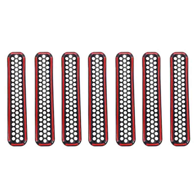 Honeycomb Mesh Front Grill Inserts Kit Accessories For 1997-2006 Jeep Wrangler TJ & Unlimited (7PCS)