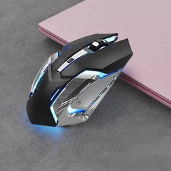 Rechargeable Wireless Bluetooth Ergonomic Gaming Mouse with LED Backlit (Black)