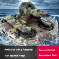 Car Boat Tank 3-In-1 Amphibious RC Battle Tank Dual Mode Switch Shooting Water Integrated Bottom Waterproof Electric Kids RC Toy 1