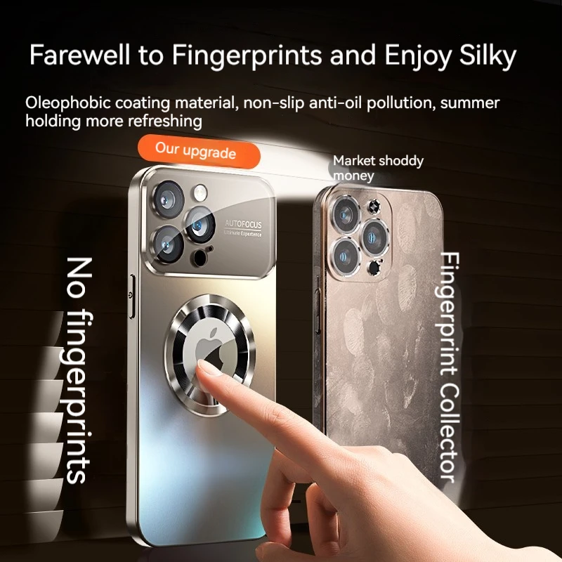 Premium Frosted Magnetic Phone Case with Full Lens Protection - Solid Color Cover