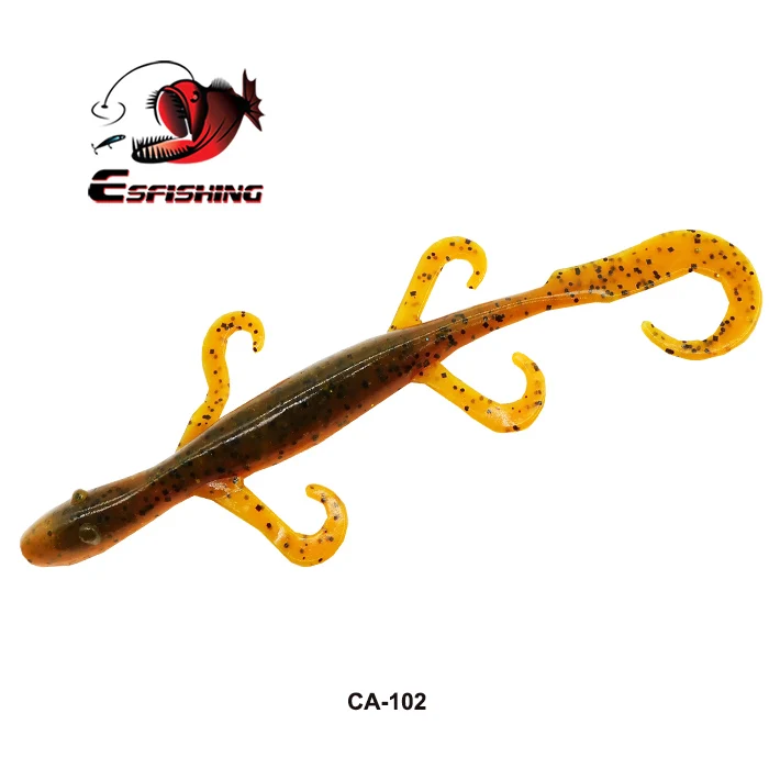 50 Esche Soft Plastic A Forma Di Lucertola 6'' Big Bite Baits - Per Pesca Spigola, Luccio, Walleye - USA