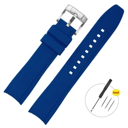 Versatile 20mm Luxury Rubber Silicone Watch Band Bracelet - 22mm (Blue)