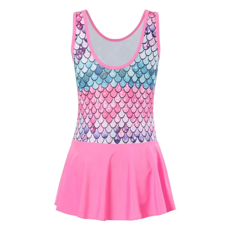 Kids Girl Swimming Suit One Piece Beach Dress Quick Dry Swimwear Girl Swimsuits Children Girl Bathing Suit for Summer Beach Poo 4