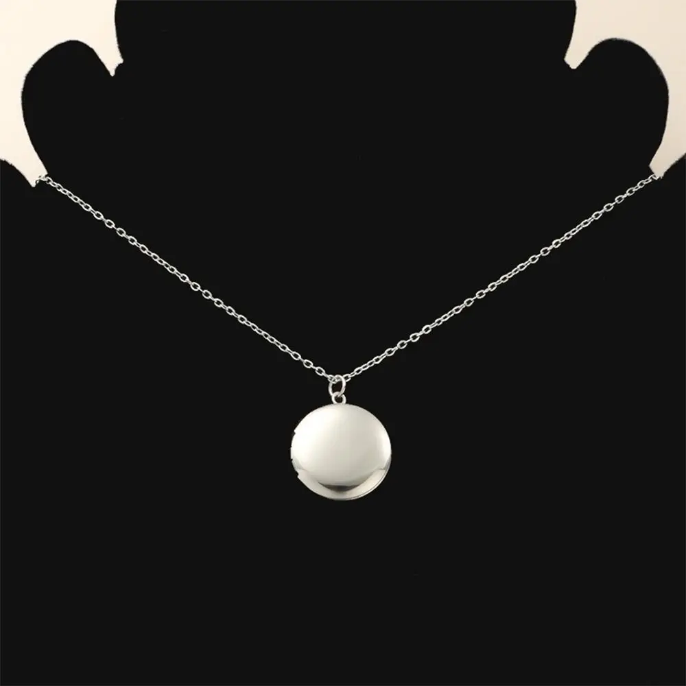 High Quality Round Necklaces Mirror Polish Jewelry Gift Photo Picture Locket Stainless Steel DIY Necklace For Women