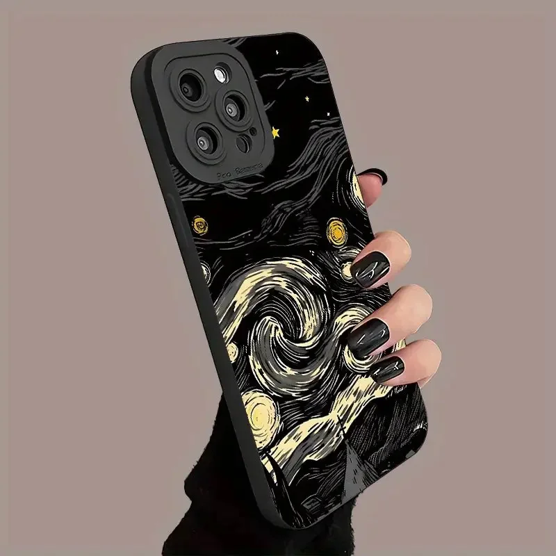 Mode Mond Telefon Fall Für iPhone 16 14 15 13 12 11 Pro Max X XR XS 7 8 15 16 SE 2020 stoßfest Silikon Weiche TPU Abdeckung Funda – Detail 4
