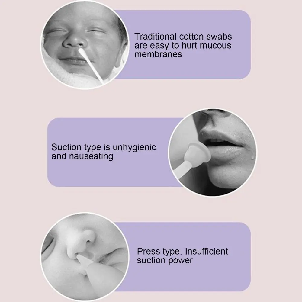Congestion Relief Manual Toddlers Nasal Aspirator Removable Anti-backflow Mucus Cleaner Soft Silicone Nasal Irrigator Nasal Care