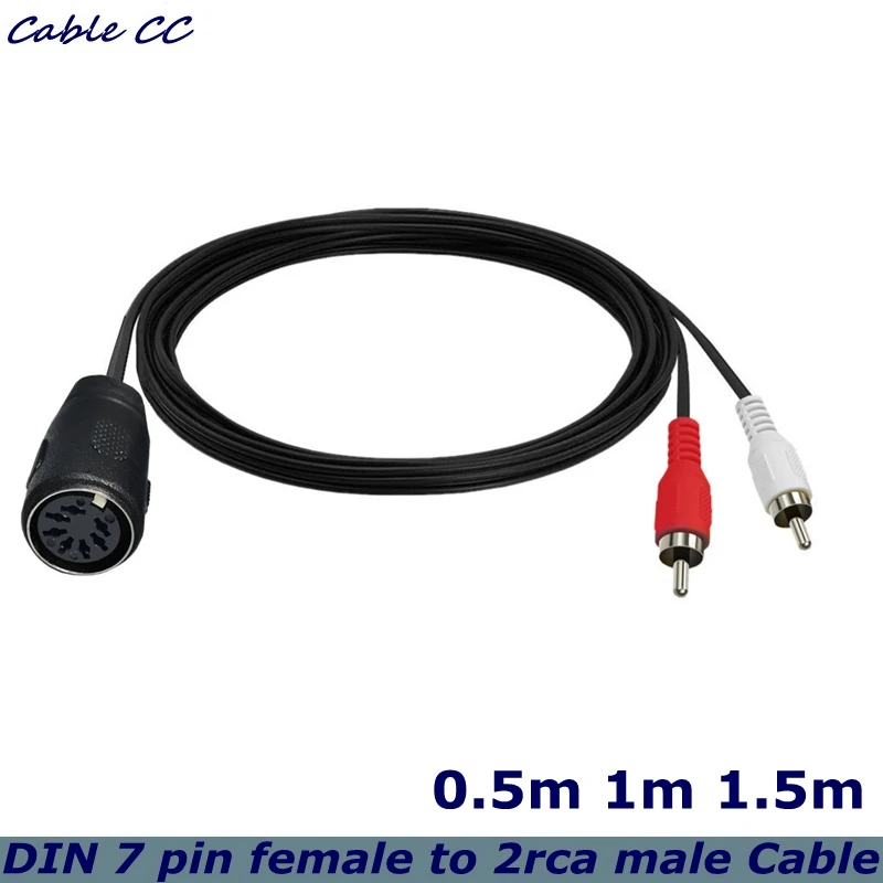 Vendita Calda Cavo Midi 7 Pin Din Femmina Coppia 2 Doppia Spina Maschio Rca Cavo Audio 1.5M Din 7 Per Cavo Femmina 2Rca Migliore Qualità 1.5M
