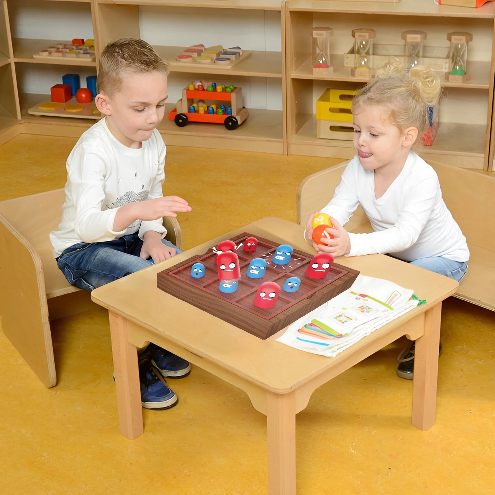 Board Game Table Games Tic-Tac Toe Big Eat Small Gobble Board Game Children Kids Christmas Birthday Gifts For Parent-Child Interactive Educational Toys